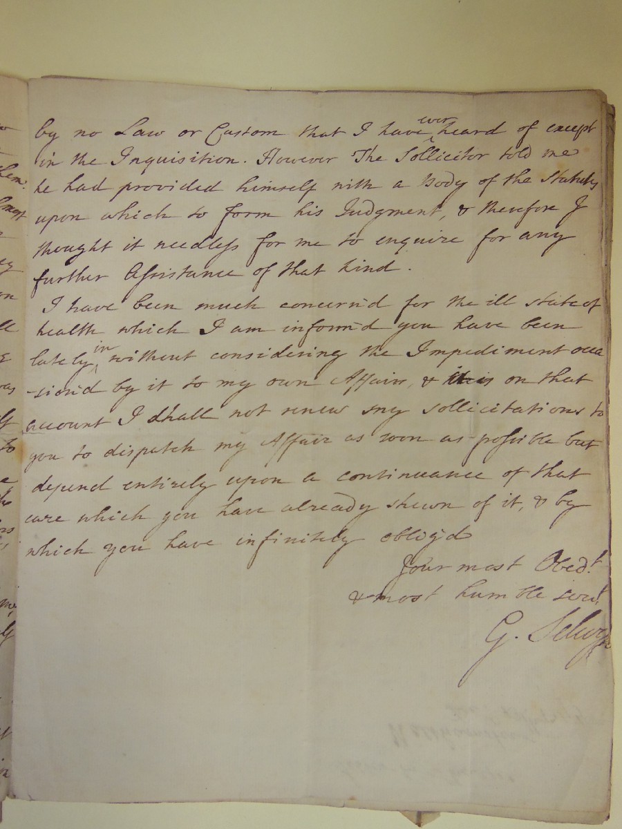 Handwritten copy of legal proceedings
