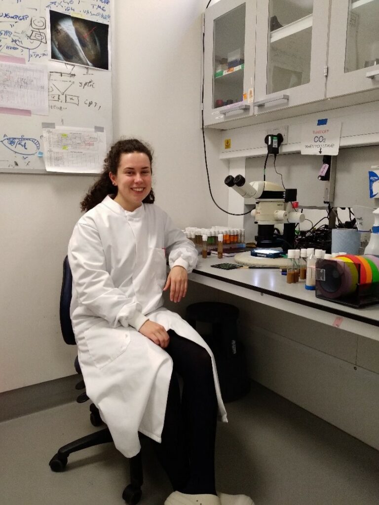 Julia Olivares-Abril pictured in her lab.
