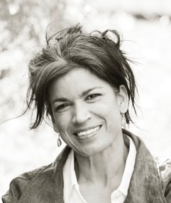 A black and white image of author, playwrite and screenwriter Laline Paull.