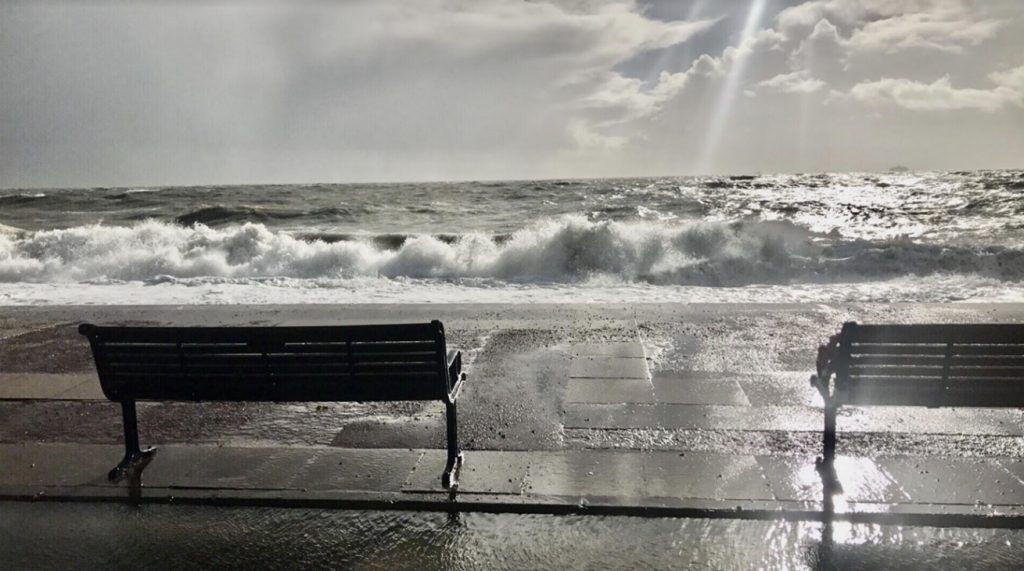 Photograph of a stormy sea front taken by E M. Ford at Southsea Seafront, Portsmouth (2018)