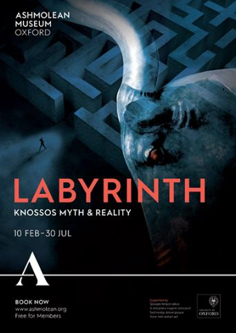Exhibition poster for Labyrinth, Knossos, Myth and Reality at The Ashmolean Museum