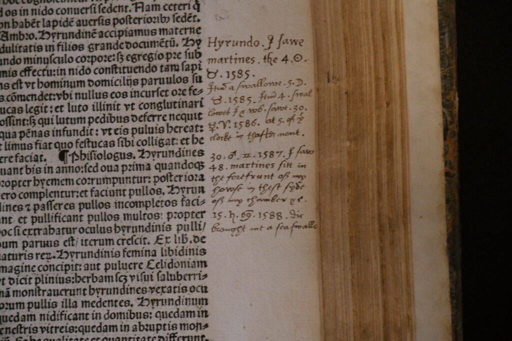 Long annotation in the margin of a page of Ortus Sanitatis